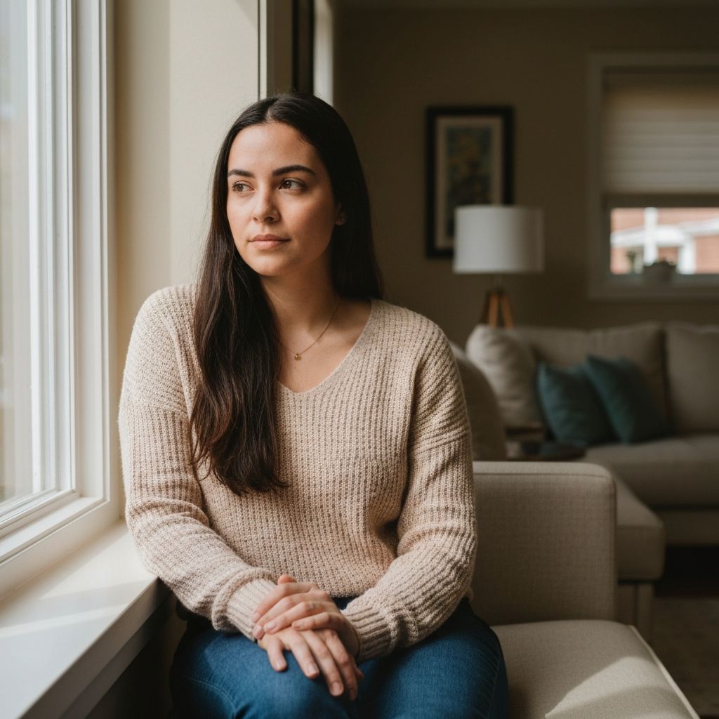 Person in calm home environment